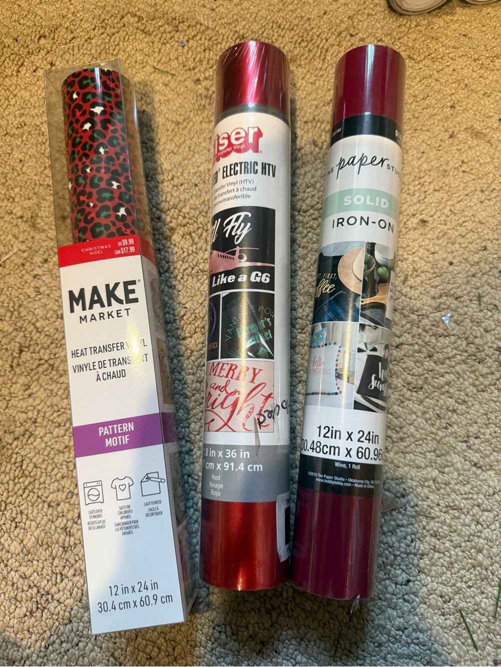 Makers Market Red and Black Heat Transfer Vinyl and Iron-On Rolls